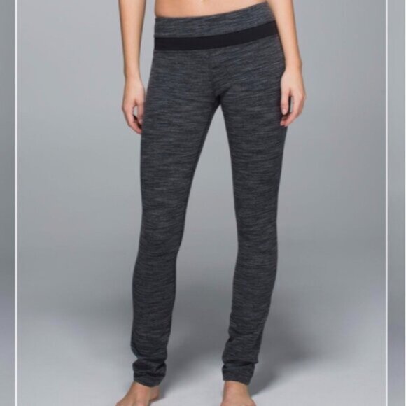 Lululemon Skinny Groove Pant Diamond Jacquard Space Dye Black Deep Coal / Black - Picture 3 of 12